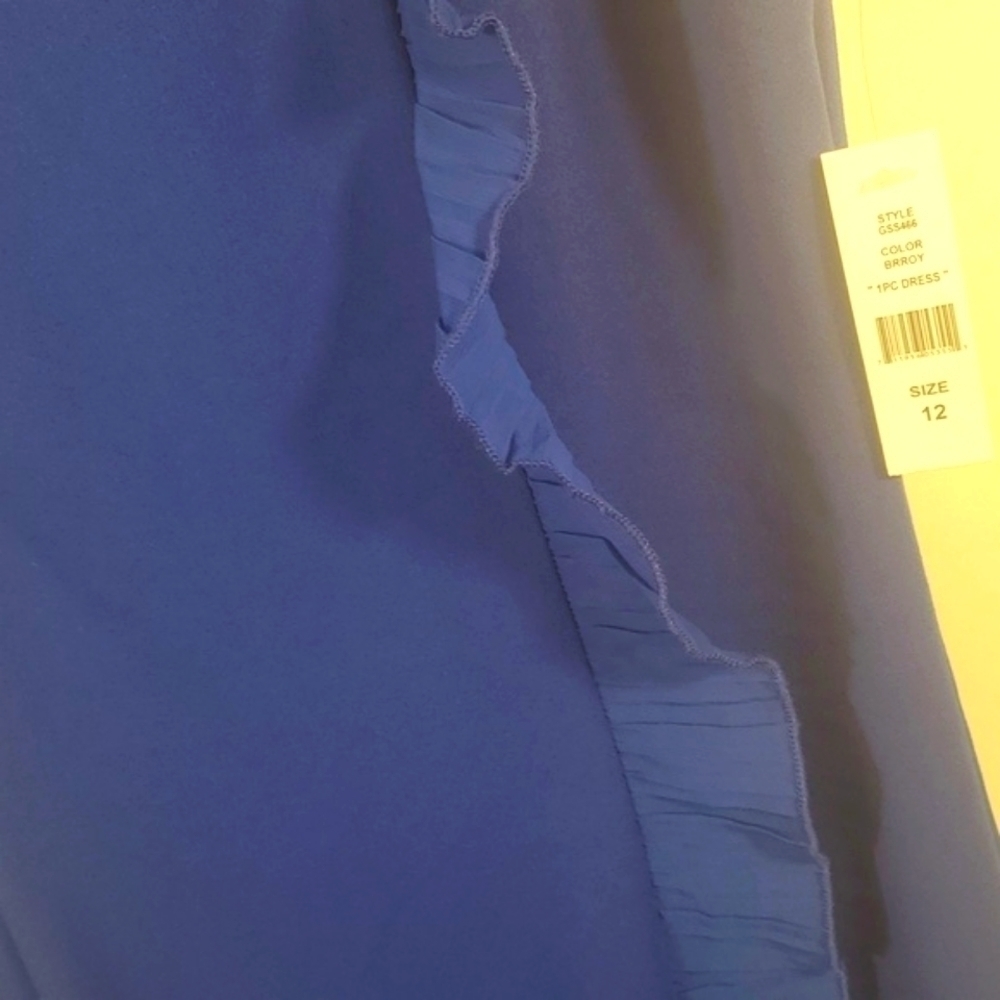 Glamour Blue Dress with Ruffles Size 12 (New) - Picture 6 of 15